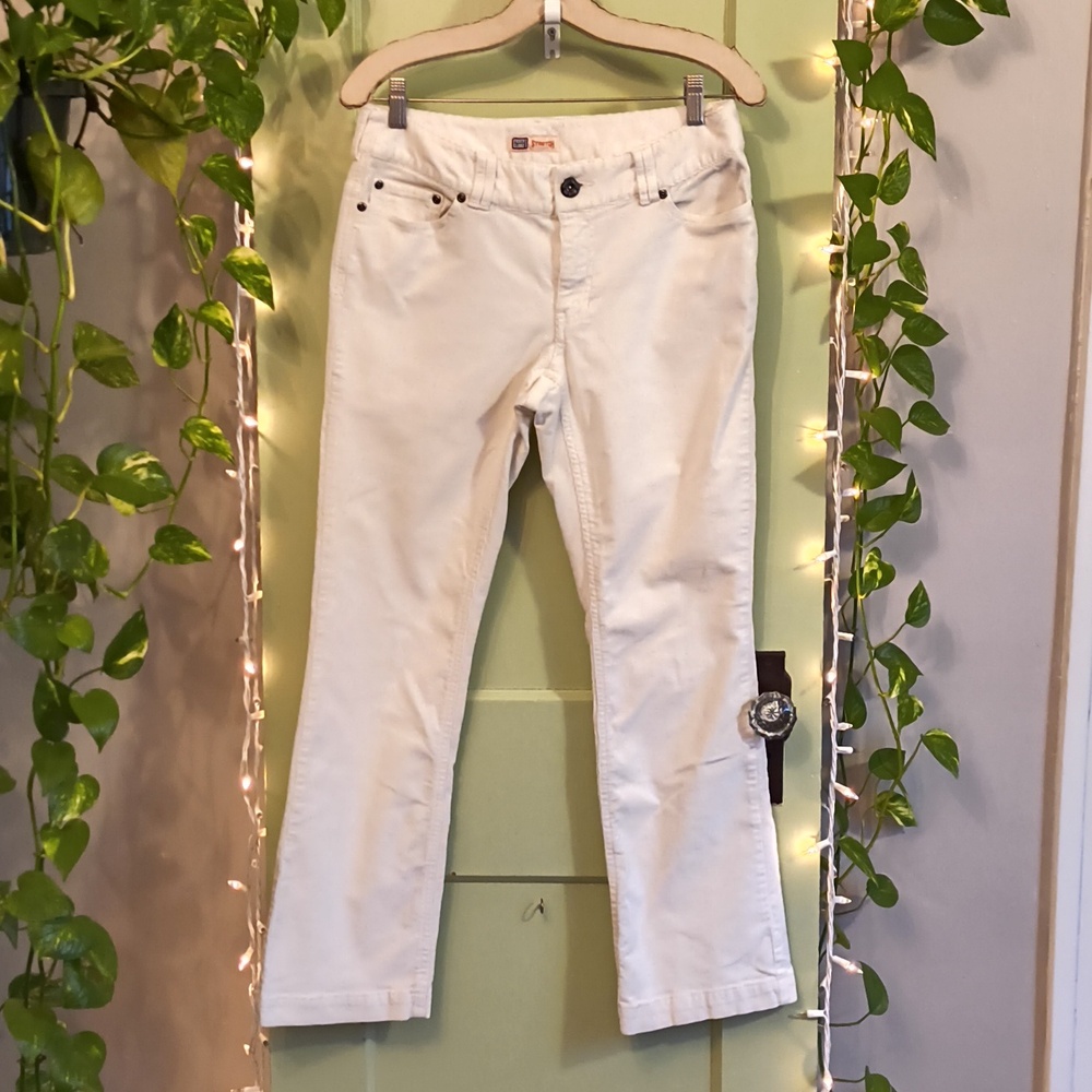 Women's Faded Glory Cream Skinny Corduroy Stretch Bootcut Pant 6P